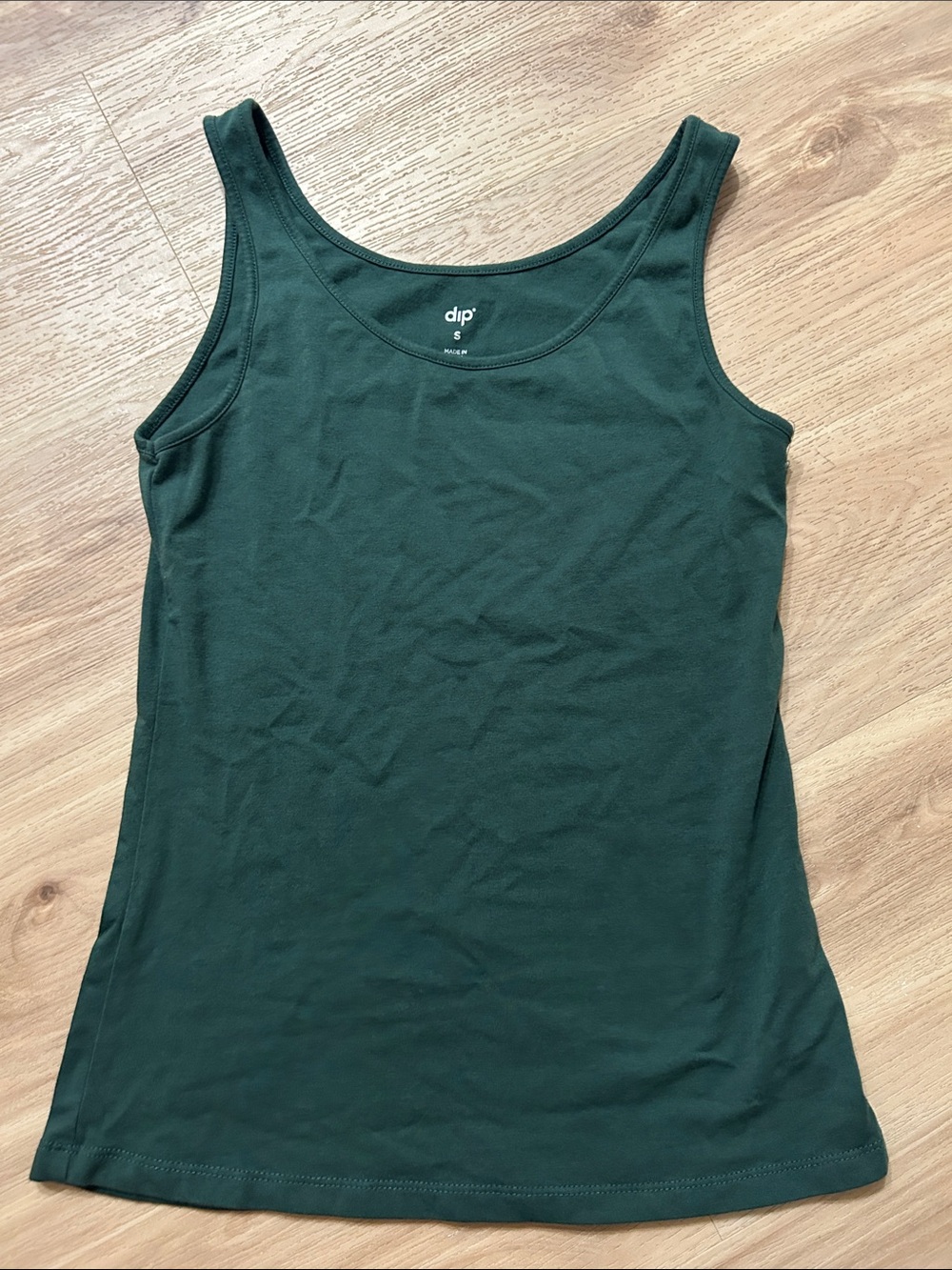 dip Forest Green Tank Top — Slim Scoop Neck